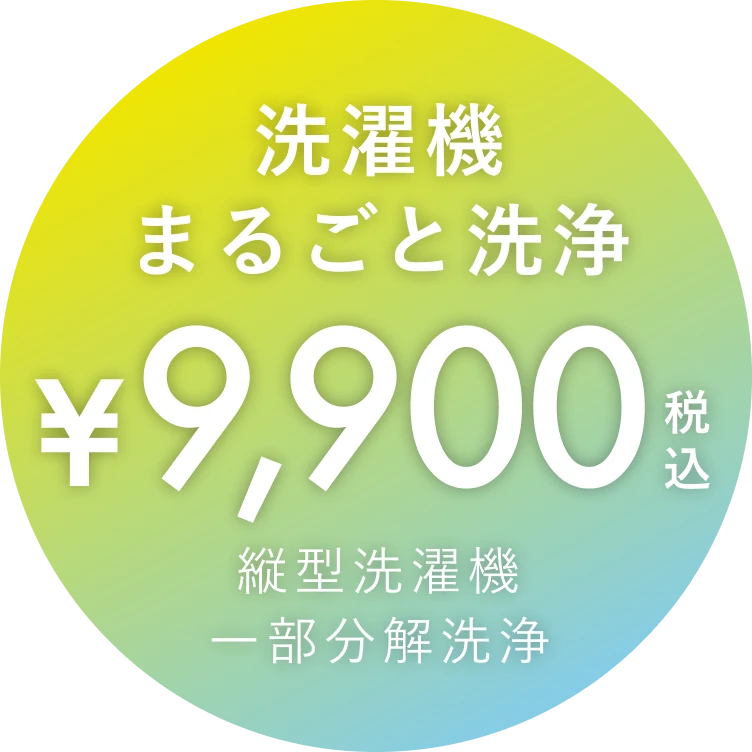 洗濯機まるごと洗浄 ¥9,900税込 縦型洗濯機一部分解洗浄